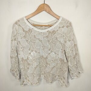 Solitaire Floral Embroidered Top Bohemian Nature